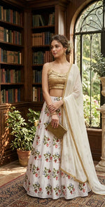 White Color Designer Silk Lehenga Choli