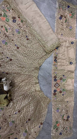 Elegant Cream Sequins Embroidered Lehenga Choli