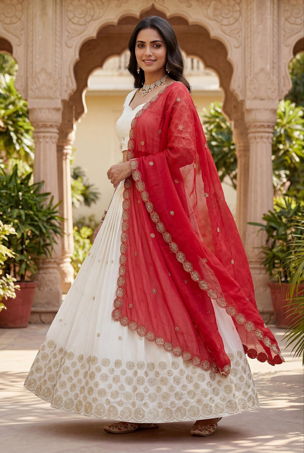 Designer Chinon Lehenga Choli with Embroidery