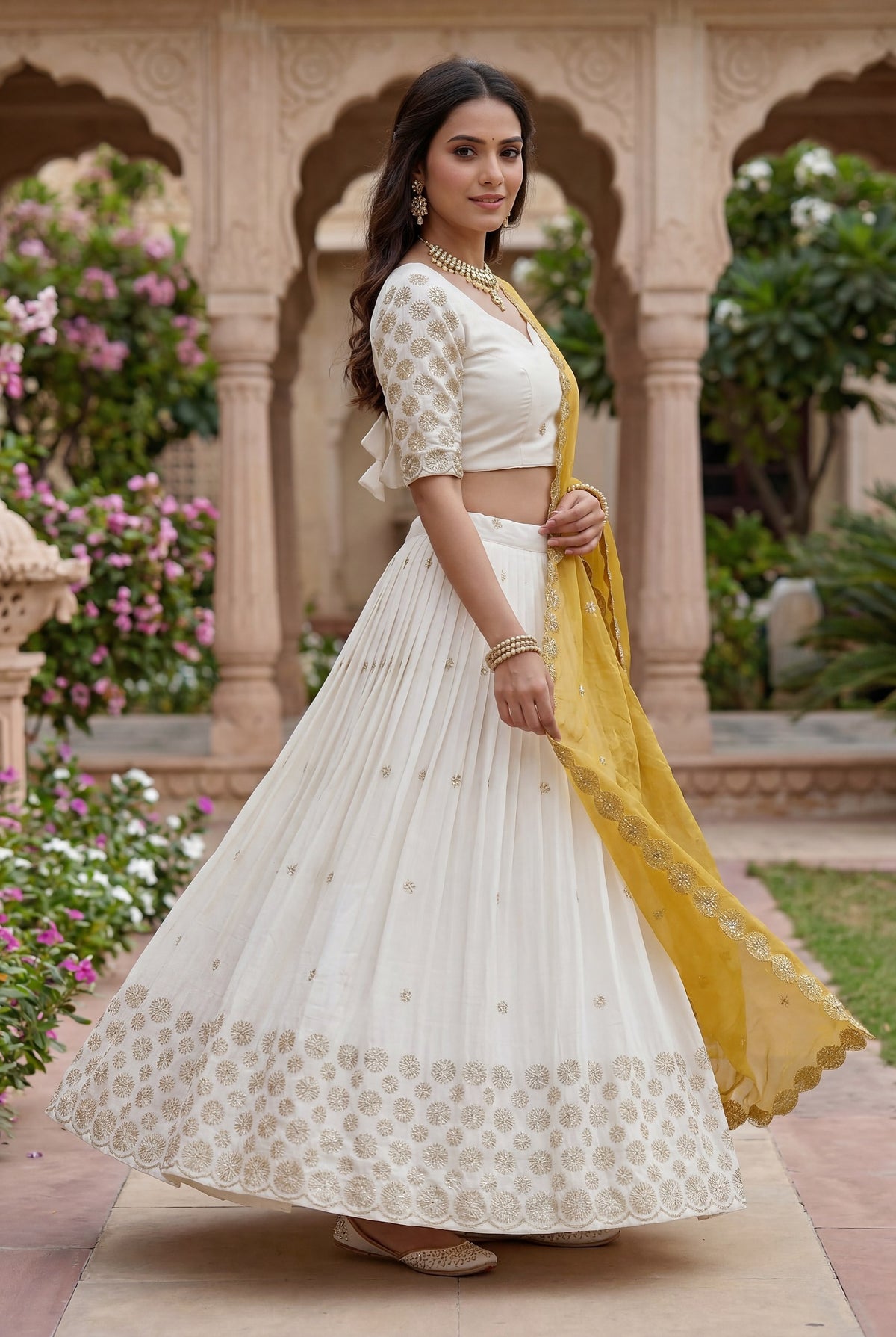Designer Chinon Lehenga Choli with Embroidery