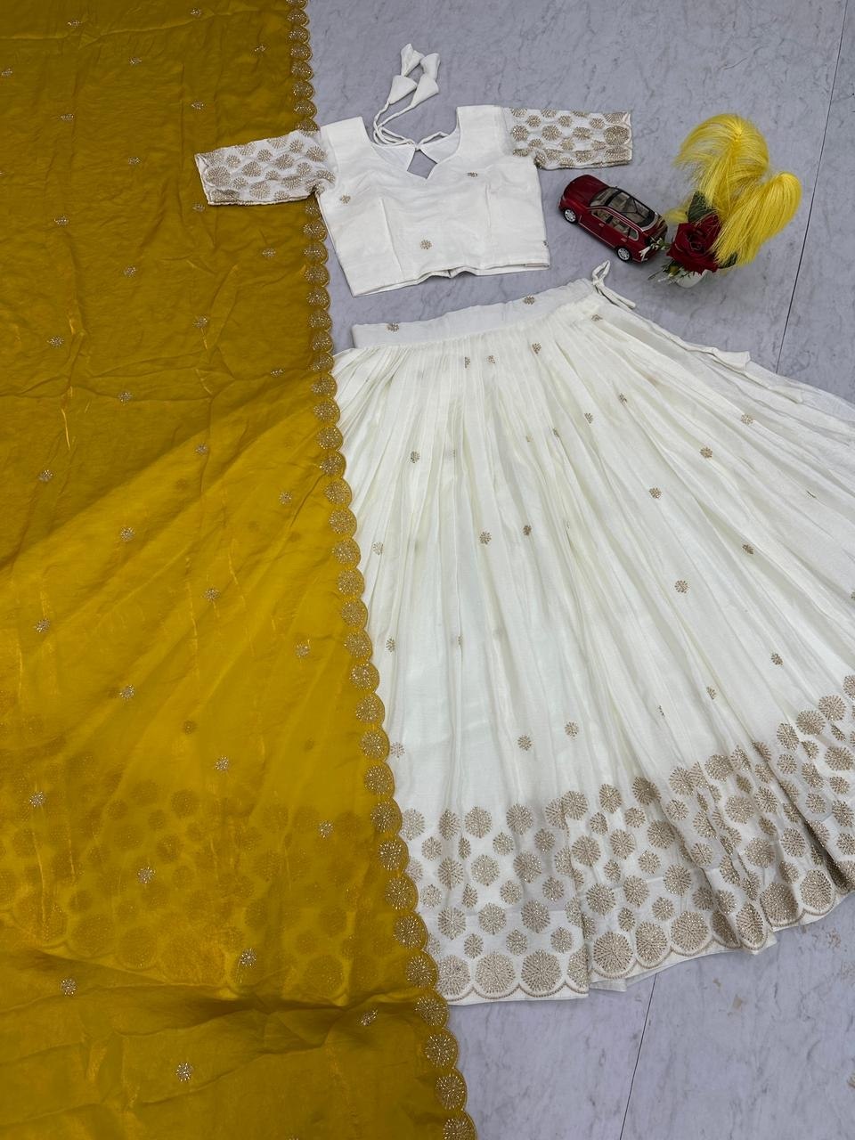 Designer Chinon Lehenga Choli with Embroidery