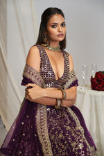 Wine Color Georgette Designer EmbroideryLehenga Choli
