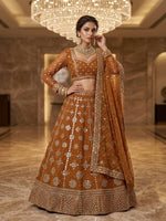 Mustard Yellow Color Designer Faux Georgette Lehenga Choli