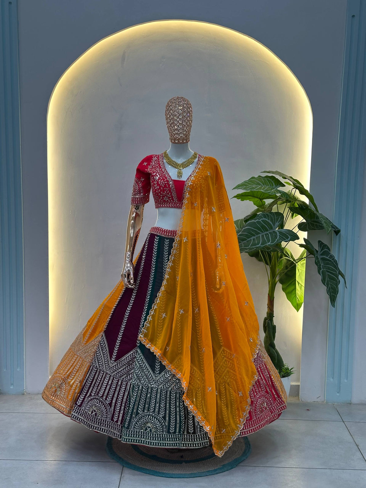 ElegantDesigner Faux Georgette Lehenga Choli