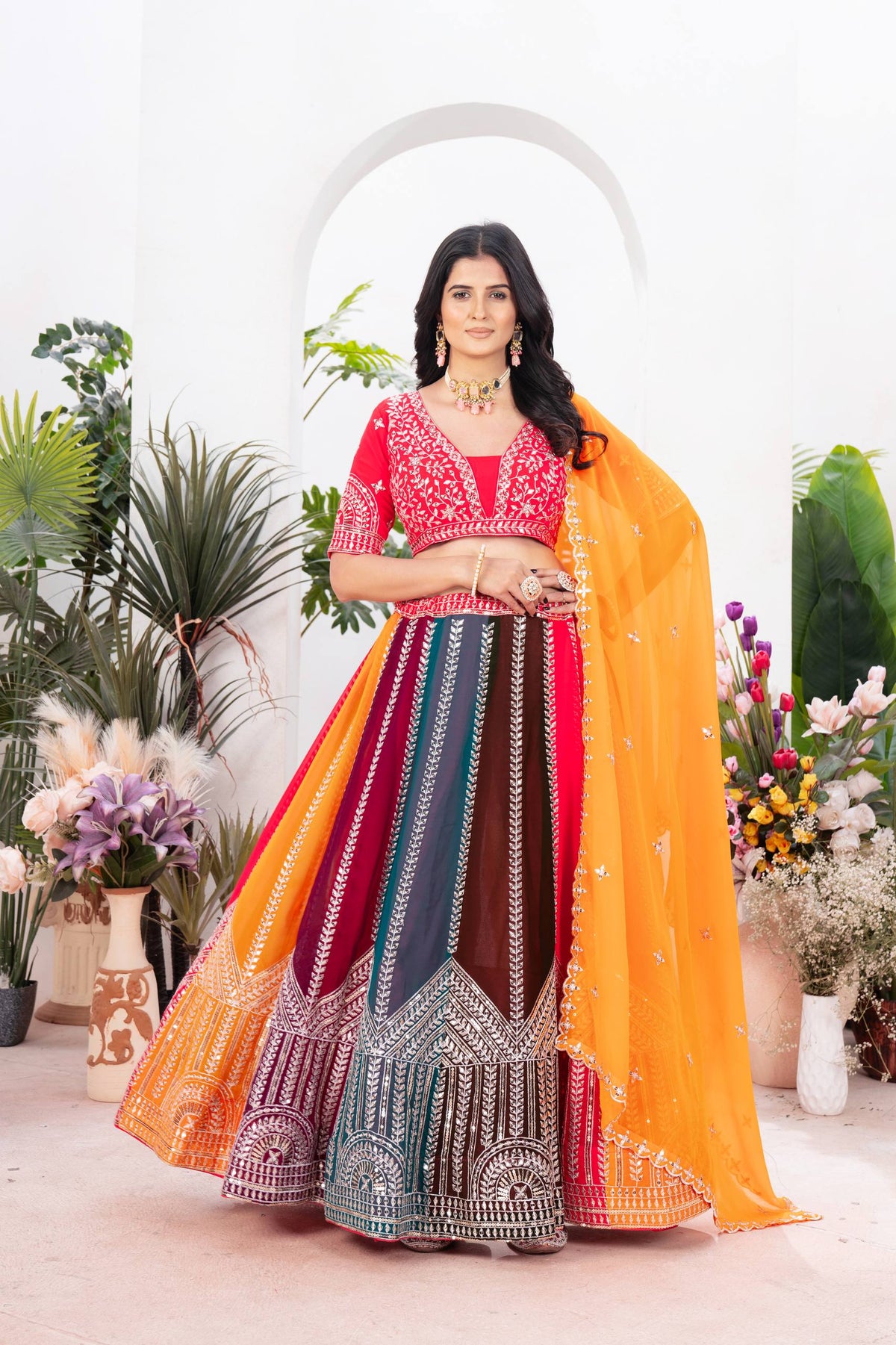 ElegantDesigner Faux Georgette Lehenga Choli
