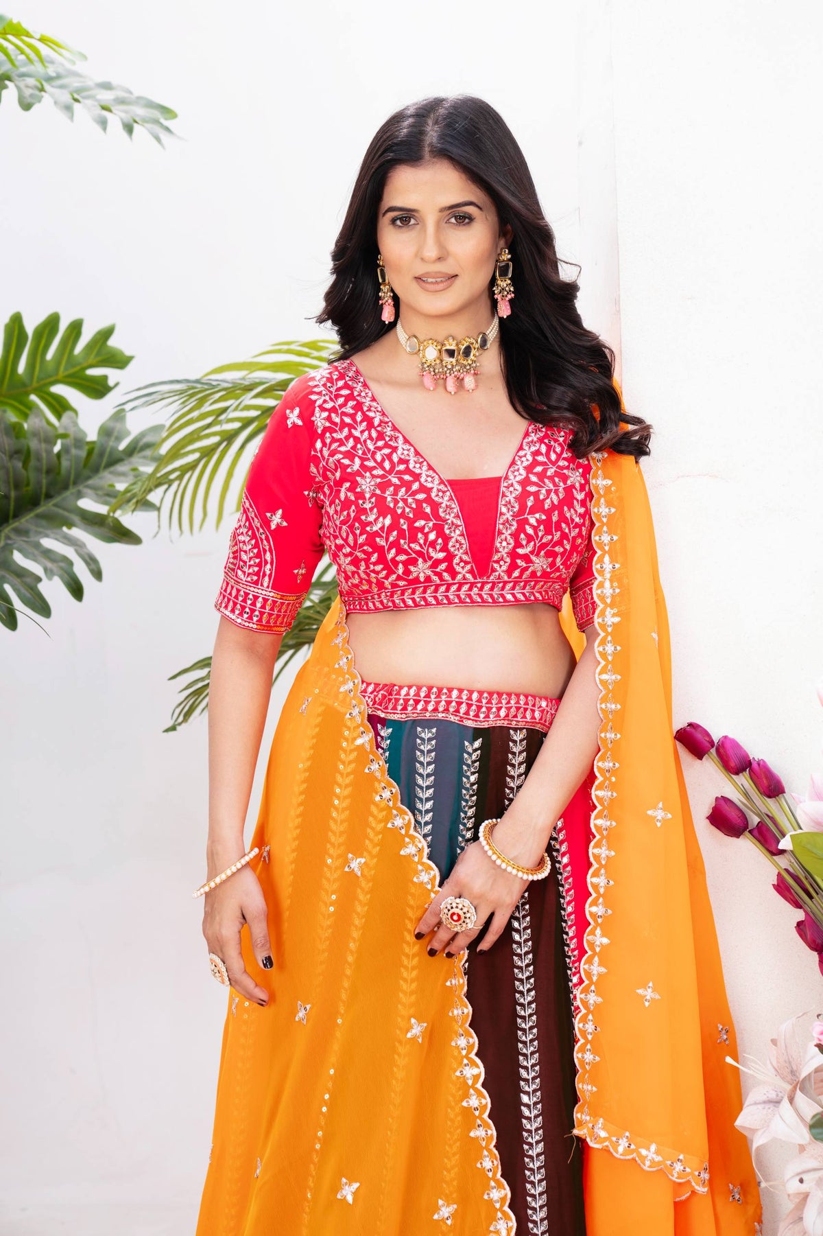 ElegantDesigner Faux Georgette Lehenga Choli