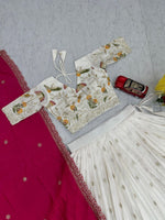 White Designer Chinon Silk Lehenga Choli