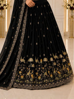 Black Color Designer Chinon Silk Lehenga Choli