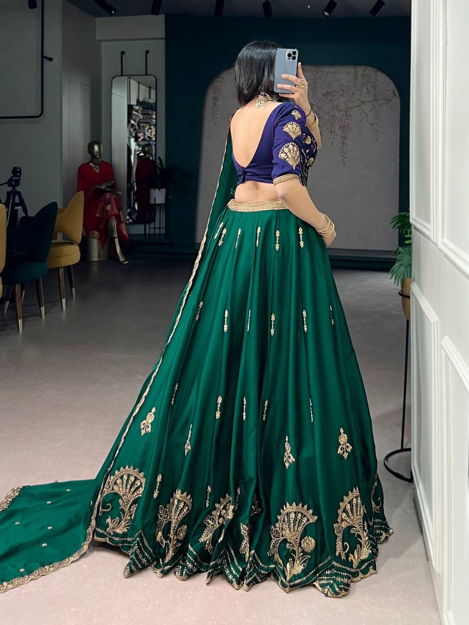 Premium Rangoli Silk Embroidery Designer Lehenga Choli