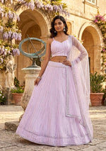 Georgette Sequins & Zari Work Lehenga Choli Set