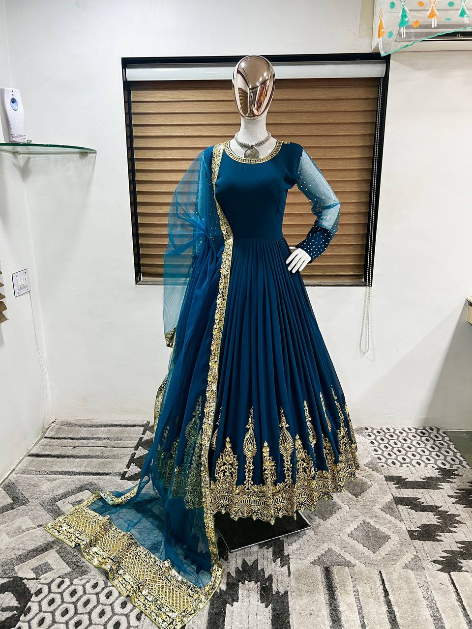 Fancy Work Indian Gown and Fancy Work Designer Gown Online Shopping