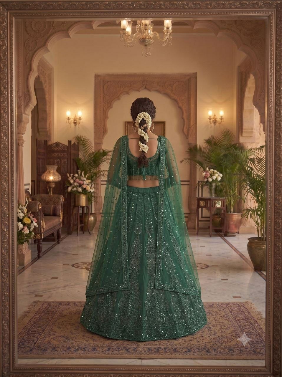 Green Color Premium Net Designer Lehenga Choli