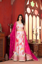 Pink Color Designer Chinon Silk Lehenga Choli