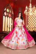 Pink Color Designer Chinon Silk Lehenga Choli