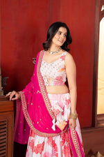 Pink Color Designer Chinon Silk Lehenga Choli