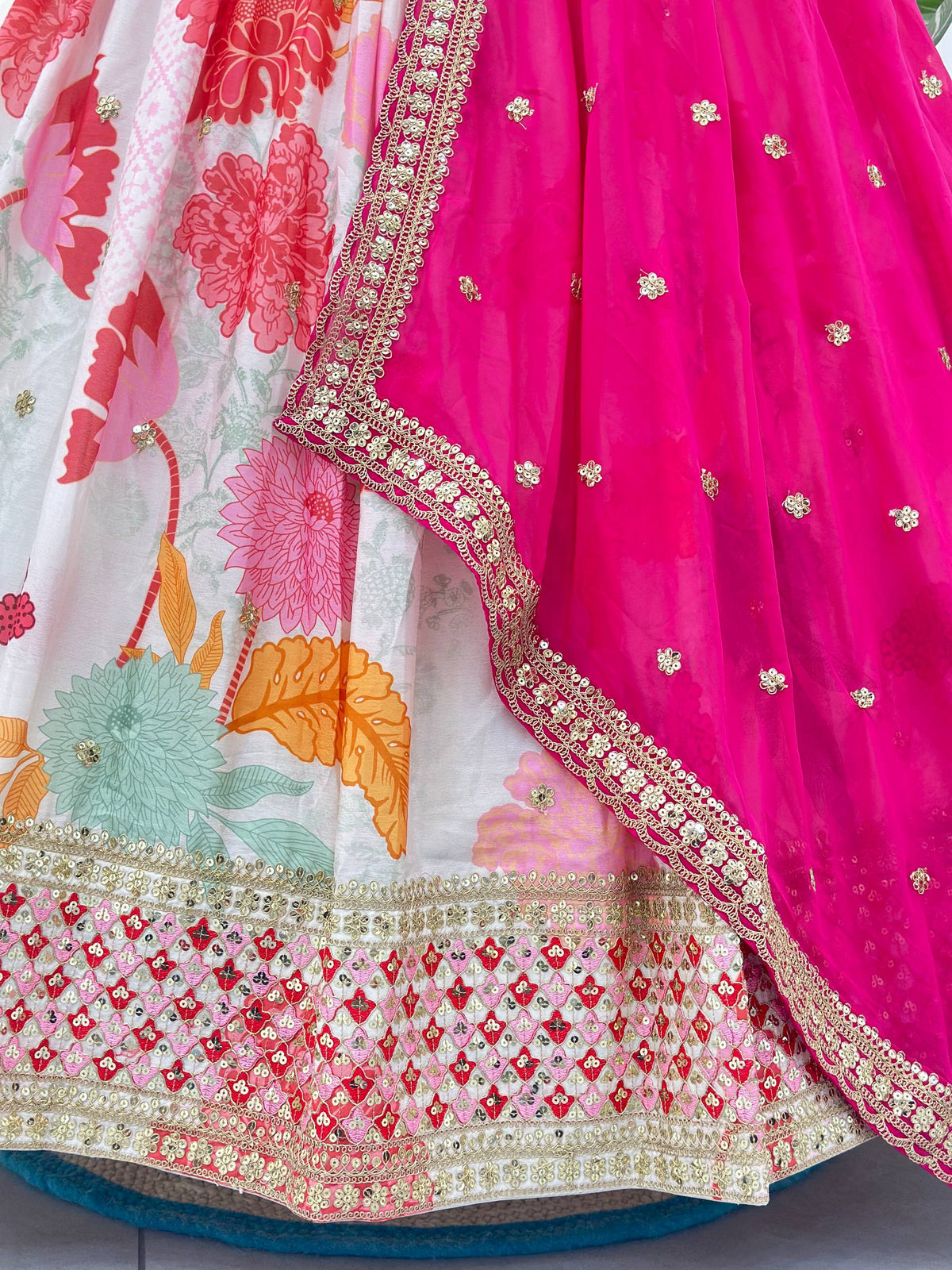 Pink Color Designer Chinon Silk Lehenga Choli