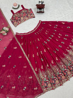 Pink Color Designer Faux Georgette Lehenga Choli
