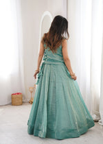Sky Blue Designer Salsa Crush Embroidered Lehenga Choli