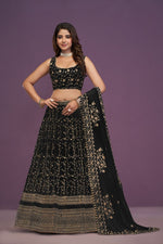 Black Color Premium Faux Georgette Designer Lehenga Choli