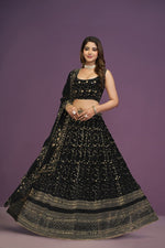 Black Color Premium Faux Georgette Designer Lehenga Choli