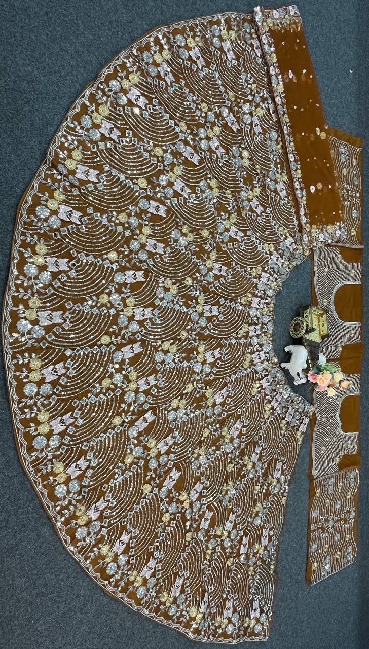 Royal Mirror Work Butterfly Net Lehenga Choli with Dupatta