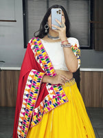 Traditional Yellow Rayon Cotton Lehenga Choli