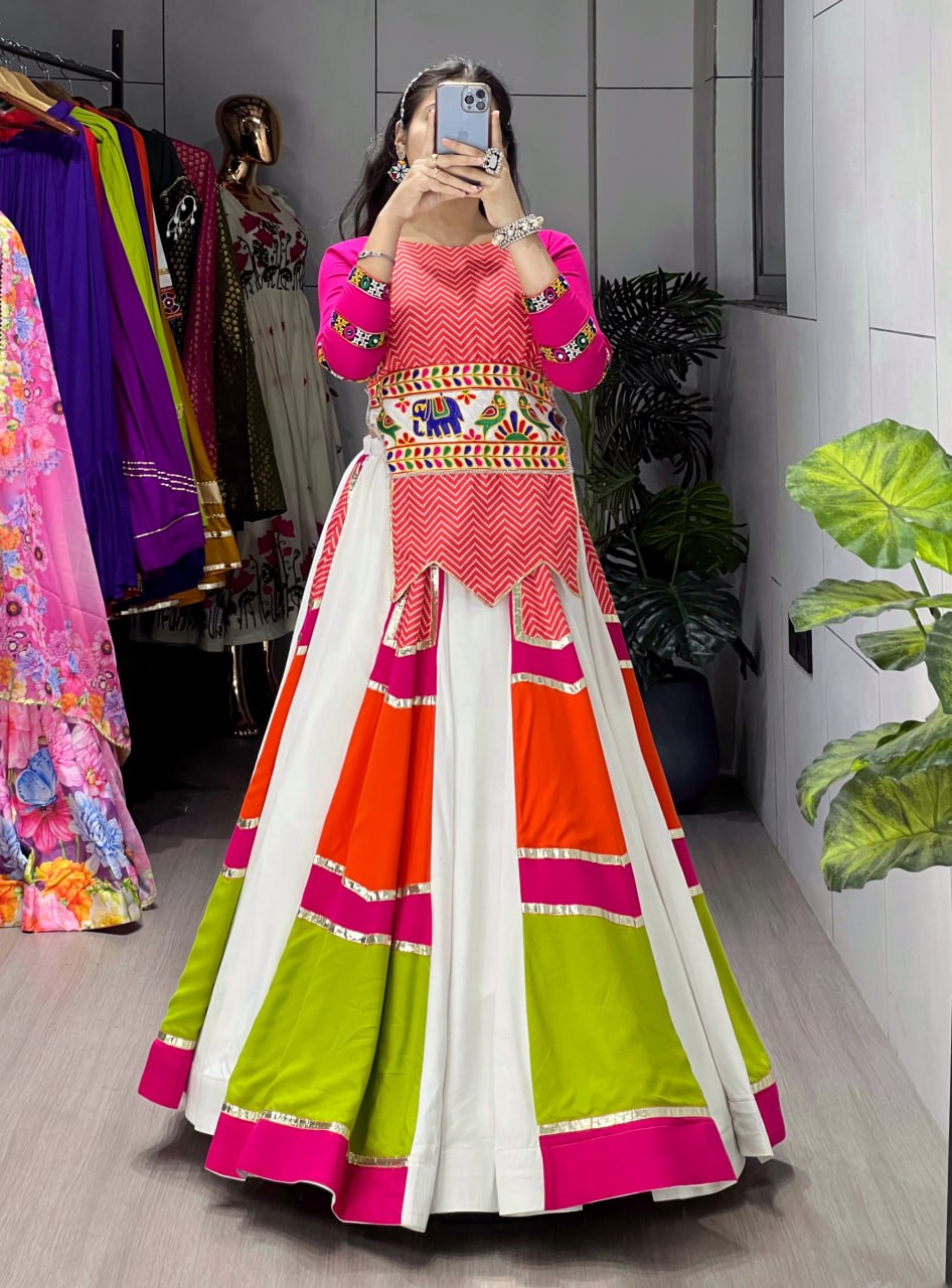 Beautiful Navratri Designer Rayon Cotton Lehenga Choli