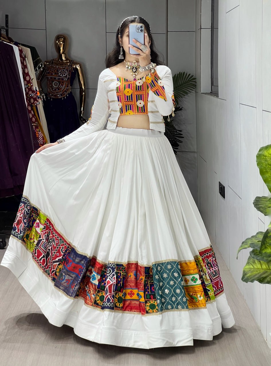 Dark sky blue faux georgette wedding Lehenga choli