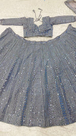 Gray Color Designer Shimmer Silk Lehenga Choli