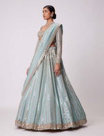 Luxury Sky Blue Color Rangoli SilkEmbroidery Lehenga Choli