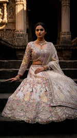 Buy White Color Designer Soft Butterfly Net Lehenga Choli