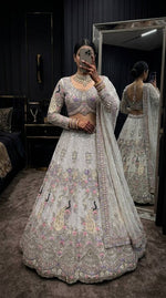 Buy White Color Designer Soft Butterfly Net Lehenga Choli