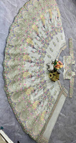 Buy White Color Designer Soft Butterfly Net Lehenga Choli