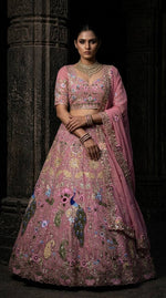 Pink Color Beautiful embroidery zari work lehenga choli