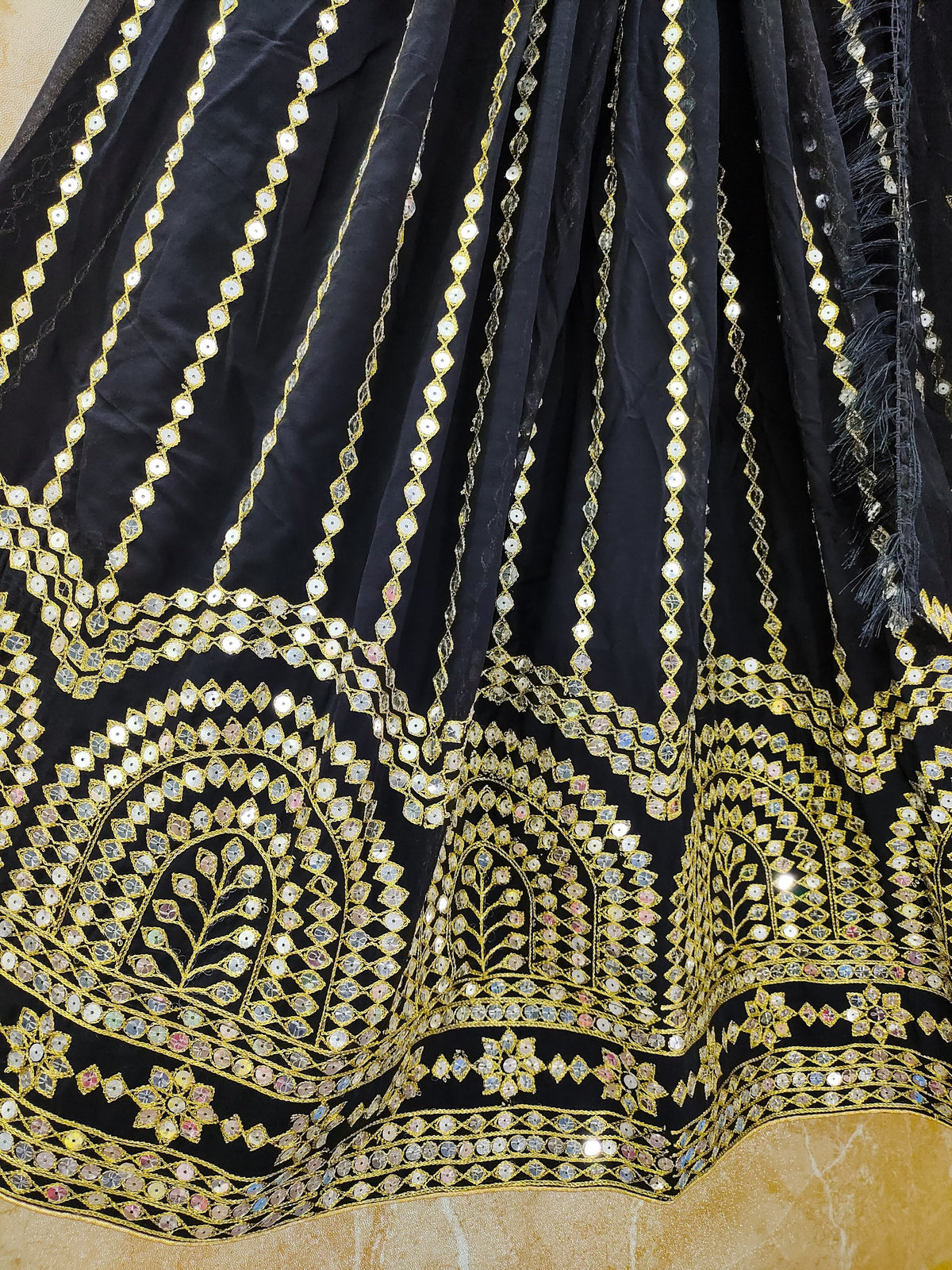 Elegant Black Color Georgette Lehenga Choli