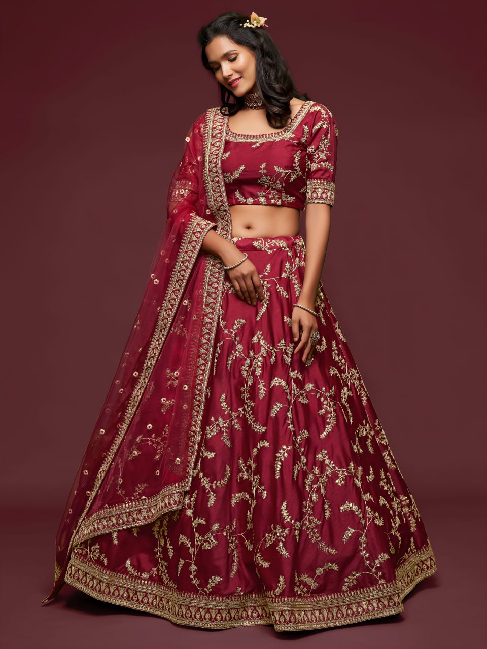 Buy Designer Art Silk Embroidery Lehenga Choli