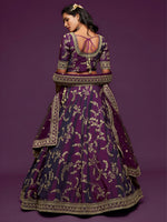 Purple Color Art Silk Embroidered Lehenga Choli with Soft Net Dupatta