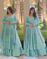 Buy Trendy Cyan Lehenga Choli Online in India - Joshindia