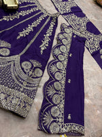 Blue Color Star Georgette Embroidered Lehenga Choli