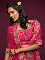 Premium Bright Pink Art Silk Embroidered Lehenga Choli