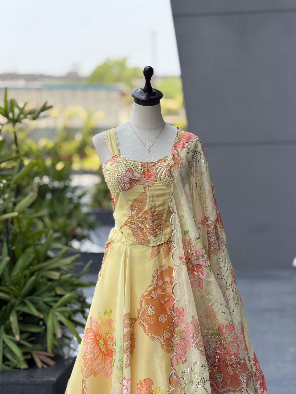 Pure Organza Digital Printed Lehenga Choli