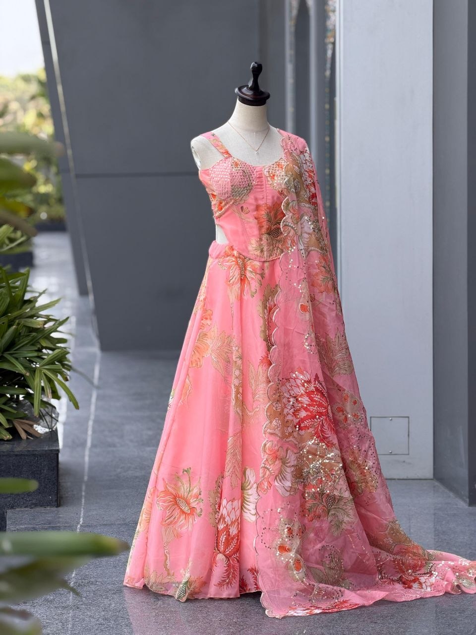Pure Organza Digital Printed Lehenga Choli