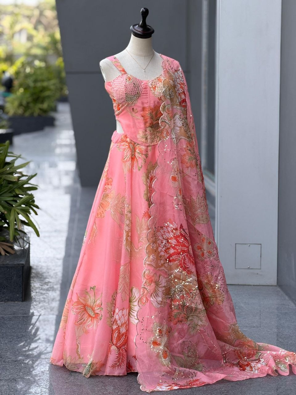 Pure Organza Digital Printed Lehenga Choli