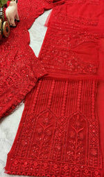 Red Soft Net Coding Sequins Embroidered Lehenga Choli