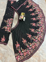 Black Faux Georgette Embroidered Lehenga Choli