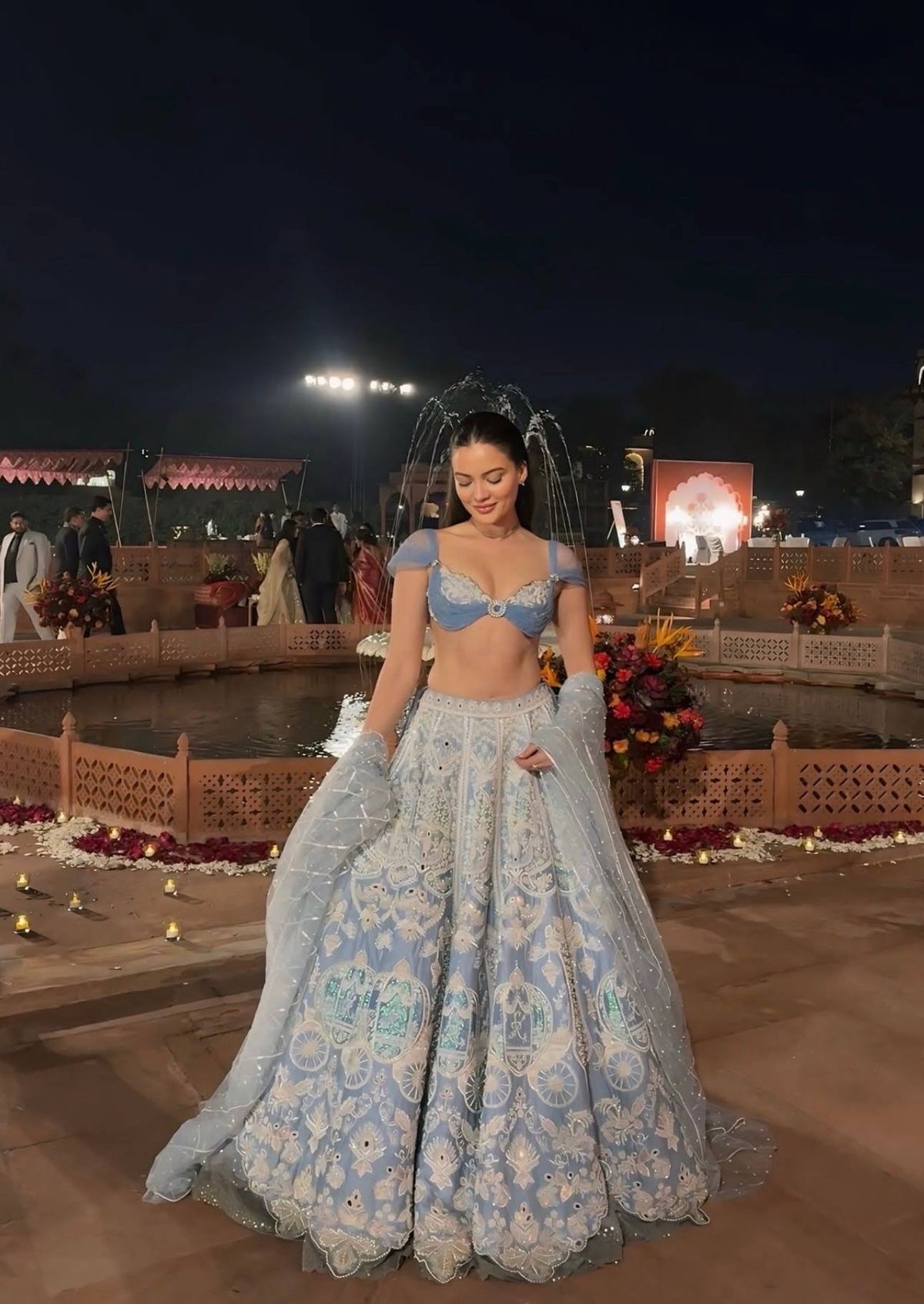 Buy Trendy Sky Blue Color Slub Silk Lehenga Choli