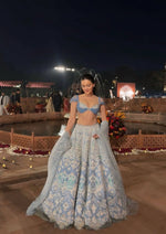 Buy Trendy Sky Blue Color Slub Silk Lehenga Choli