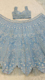 Buy Trendy Sky Blue Color Slub Silk Lehenga Choli