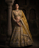 Elegant Yellow Color Gold Crush Embroidered Lehenga Choli