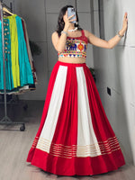 Traditional Red & White Navratri Lehenga Choli